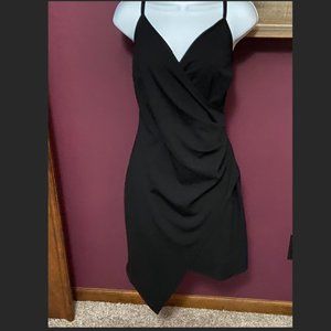 Venus Black Asymmetrical Mini Dress - Medium